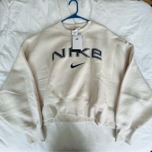 NEW ~Nike Oversized Crop Cream Sweatshirt
